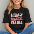 Literacy And Justice For All Book Lover Graphic Youth