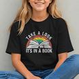 Take a Look It's In a Book Reading Vintage Retro Rainbow Graphic Youth