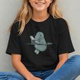 Manatee Reading Book Bookworm Manatees Ocean Animal Lover Graphic Youth