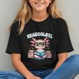 Readsolotl Pink Kawaii Axolotl Read Book Lover Reading Graphic Youth