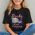Retro Books Are My Love Language Valentine Book Lovers Graphic Youth Retro Books Are My Love Language Valentine Book Lovers Graphic Youth