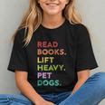 Retro Read Books Lift Heavy Pet Dogs Gym Book Lover Graphic Youth