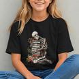 Skeleton Reading Book Halloween Bookworm Bibliophile Reader Graphic Youth