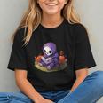Spooky Grim Reaper Reading A Book Cute Creepy Halloween Graphic Youth