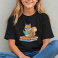 Squirrel Reading Book Glasses Bookworm Librarian Graphic Youth Squirrel Reading Book Glasses Bookworm Librarian Graphic Youth