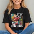 Stay Curious Monkey Reading Book Lover Bookworm Graphic Youth