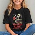 Staying Alive One Book At A Time Skeleton Reading Librarian Graphic Youth