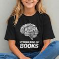 Women's My Brain Runs On Books Reading Bookworm Men Women Graphic Youth