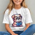 Adorable Book Lover Bulldog With Reading Glasses Cute Raglan Baseball Tee Graphic Youth Adorable Book Lover Bulldog With Reading Glasses Cute Raglan Baseball Tee Graphic Youth