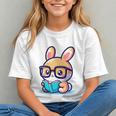 Adorable Book Lover Rabbit With Reading Glasses Cute Premium Graphic Youth Adorable Book Lover Rabbit With Reading Glasses Cute Premium Graphic Youth