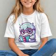 Adorable Book Lover Yeti With Reading Glasses Cute Graphic Youth Adorable Book Lover Yeti With Reading Glasses Cute Graphic Youth