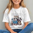 Animals Raccoon Reading Book Librarian Across America Kids Graphic Youth