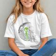 Astronaut Reading Book To Alien Moon Space Women Kids Men Premium Tri-Blend Graphic Youth