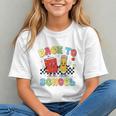 Back To School Checkered Book Pencil Groovy Teacher Student Graphic Youth