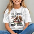 Basset Hound Dog Breed Life Is Better With Books And a For Men Women Girls Kids Graphic Youth