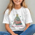 All Booked For Christmas Book Christmas Tree Lights Bookish Graphic Youth
