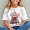 Books Fireworks 4th Of July Bookworm Patriotic Reader Graphic Youth