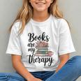 Books Are My Therapy Coffee Books Flowers Bookish Book Lover Graphic Youth