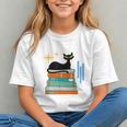Cat And Books Retro Midcentury Mid Century Aesthetic Graphic Youth Cat And Books Retro Midcentury Mid Century Aesthetic Graphic Youth