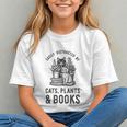 Cats Plants And Books Shirt Plant Lover Gardening Graphic Youth