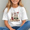 Christmas Three Llamas Reading Reading Books Llama Lover Graphic Youth