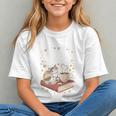 Coffee Cats & Books Cute Cat Book Lover Reading Graphic Youth