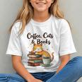 Coffee Cats And Books Lover For Women & Girls Coffee Graphic Youth
