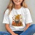 Cute Autumn Gnome Reading Pumpkin Book Lover Graphic Youth