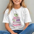 Cute Book Lover Frog Pretty Girls Read Books Kawaii Reading Graphic Youth