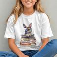 Cute Reading Bunny With Glasses Books Bookworm Reader Book Premium Tri-Blend Graphic Youth