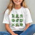 Cute Shamrock Reading St Patricks Day Teacher Book Lovers Graphic Youth