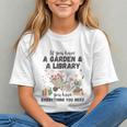 Gardening & Library Lover Books Reading Plants Cute Graphic Youth