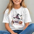 Ghost Reading Book Coquette Bow Halloween Girl Toddler Kid Premium Graphic Youth