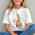 Giraffe Reading Tea Books Coffee Book Lover Graphic Graphic Youth