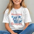 Girl Reading Book Summer Beach Vacation For Book Lover Graphic Youth