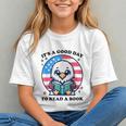 A Good Day To Read a Book Reading Eagle With American Flag Graphic Youth