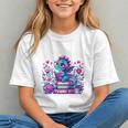 Just A Girl Who Loves Dragons And Books Cute Dragon Reading Premium Tri-Blend Graphic Youth