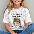 I Just Want To Read Books And Pet Cats Cat Lover Graphic Youth