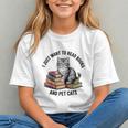 I Just Want To Read Books And Pet Cats Raglan Baseball Tee Graphic Youth