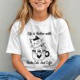Life Is Better With Books Cats And Coffee Shirt Graphic Youth Life Is Better With Books Cats And Coffee Shirt Graphic Youth