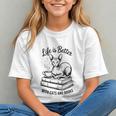 Life Is Better With Cats & Books Sphynx Cat Mom Women Graphic Youth