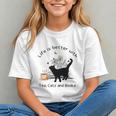 Life Is Better With Tea Cats And Books Cat Sayings Graphic Youth