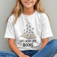 Live Laugh & Love Books Reading Butterfly Book Lover Bookish Premium Graphic Youth