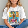 Love Reading And Giraffes Cute Giraffe Reading Book Lovers Graphic Youth