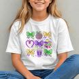 Mardi Gras Teacher Coquette Bow Pencil Apple Book Women Girl Graphic Youth