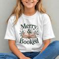 Merry And Booked Holiday Reading Winter Book Lover Premium Tri-Blend Graphic Youth