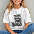 Raccoon With Book Cute Raccoons Reading Books Graphic Youth