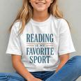 Reading Is My Favorite Sport Literary Book Lover Typography Graphic Youth