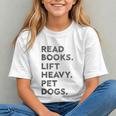Retro Gym Book Lover Read Books Lift Heavy Pet Dogs Graphic Youth