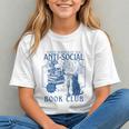 Sarcastic Anti Social Book Club Cat Skull Book Lover Graphic Youth